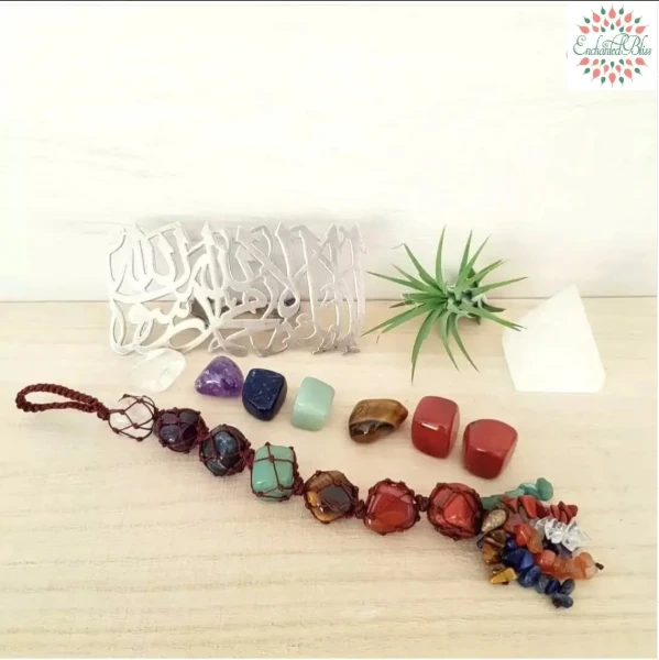 7 Chakra Gemstones Macramé Hanging Tassel
